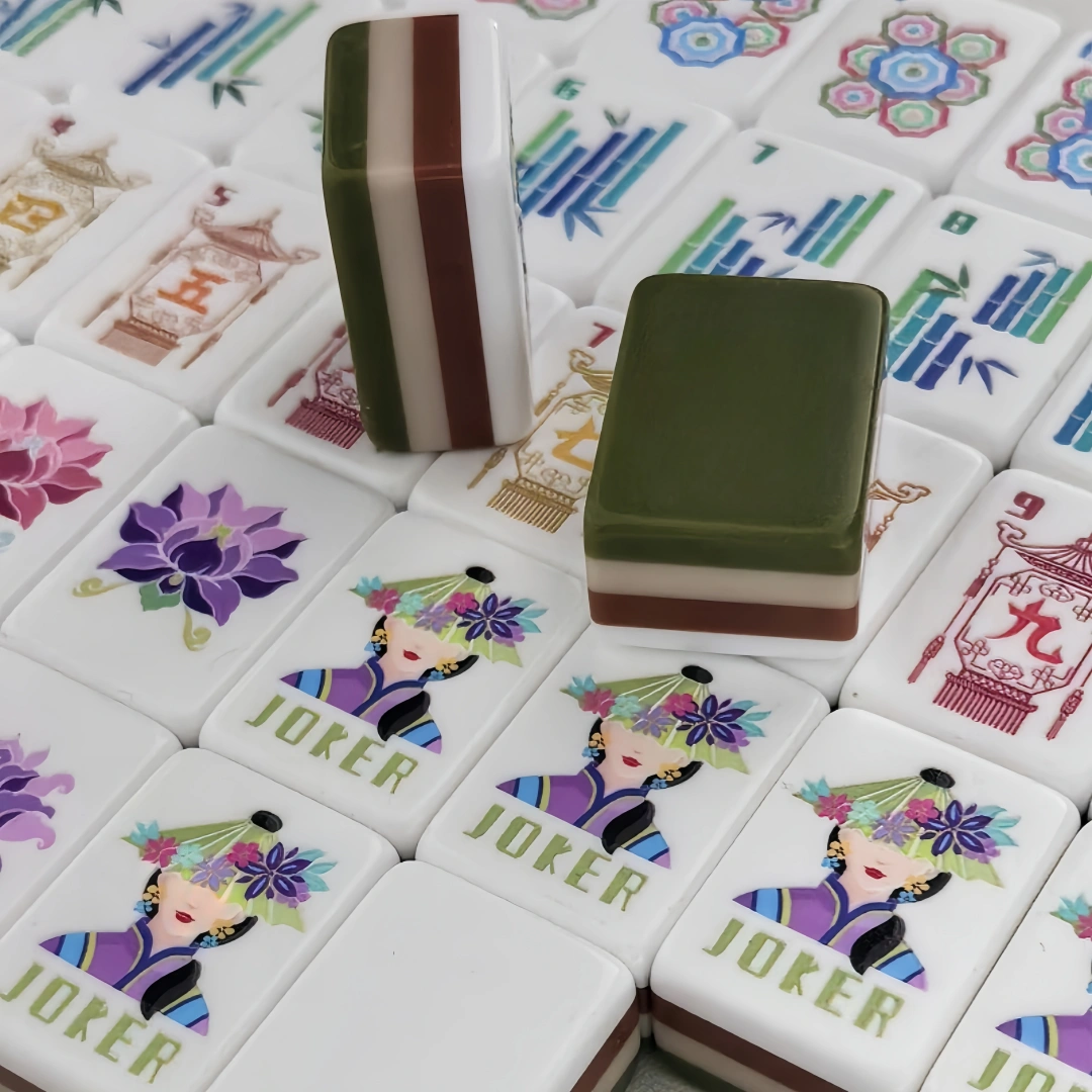 OMHJGO signature 4-layer acrylic mahjong tile craftsmanship