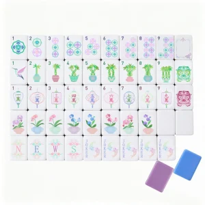 Complete Pastel Orchid Mahjong Tiles 160-piece American mahjong set