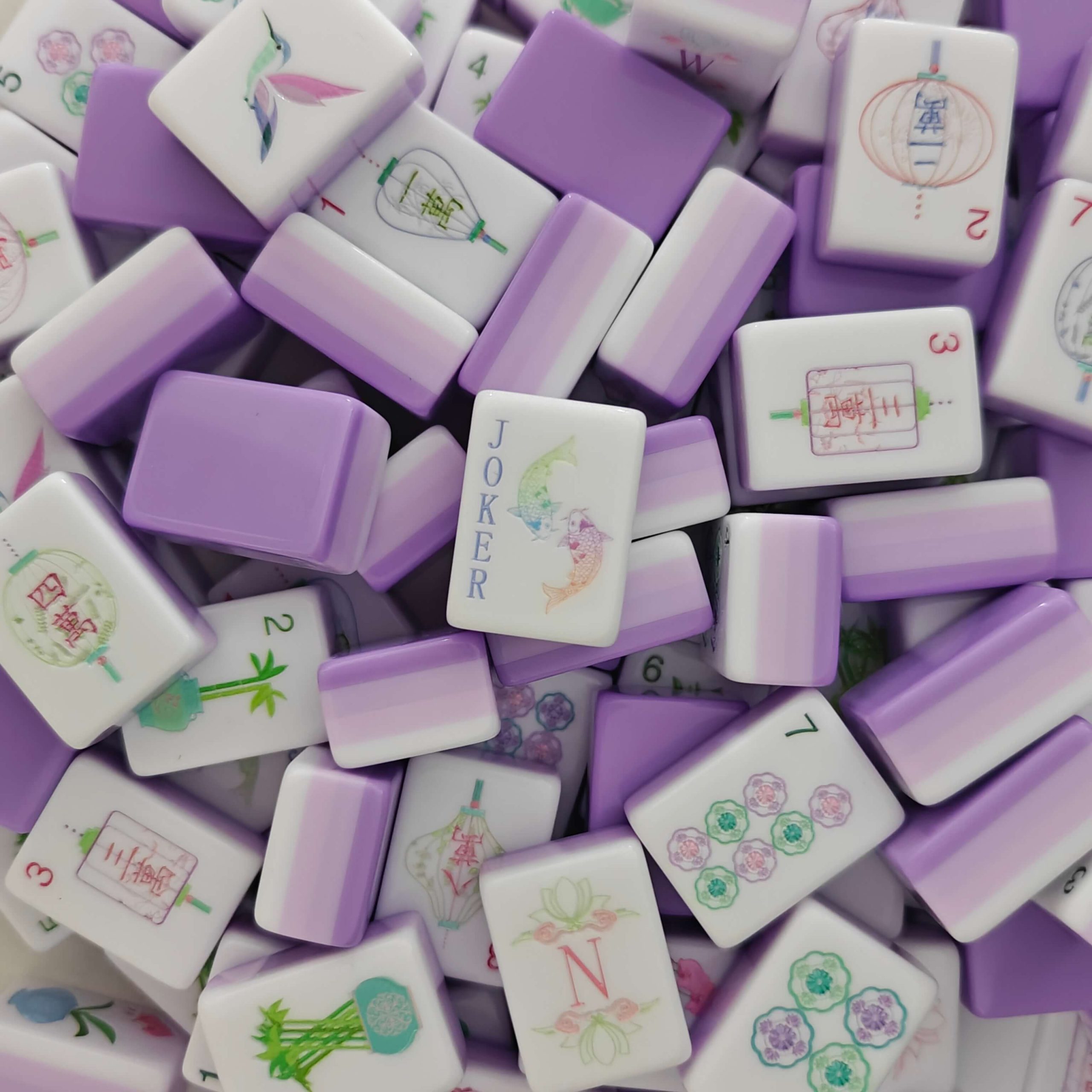 Pastel Orchid Mahjong Tiles