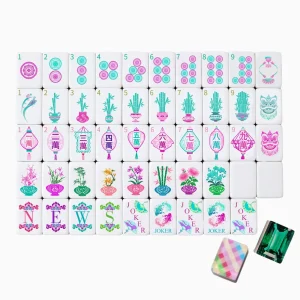 Orderly laid out Garden Mahjong Tiles crafted with inner carving workmanship and neatly engraved mahjong patterns